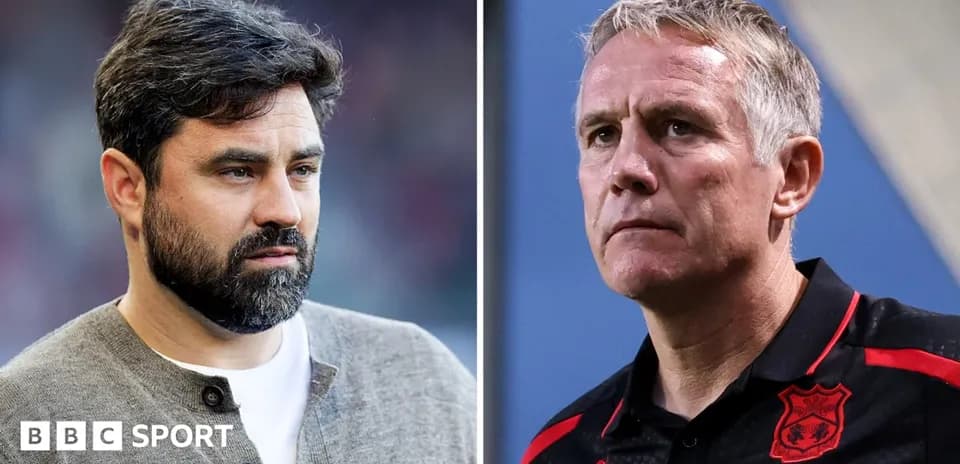 Two football managers in separate portraits