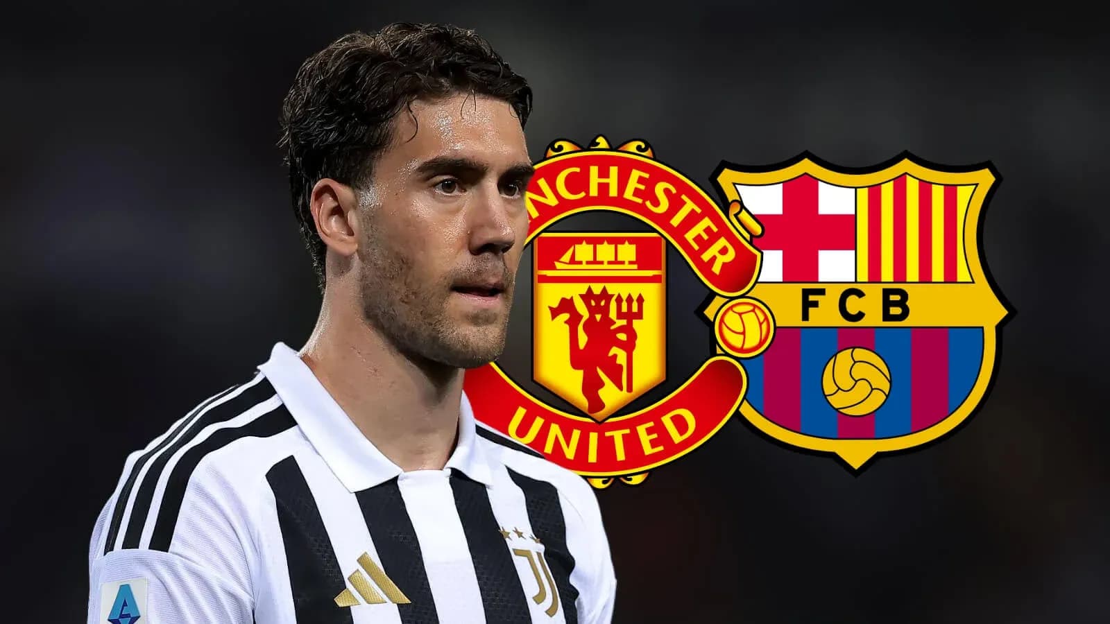 Player in Juventus kit with club logos behind