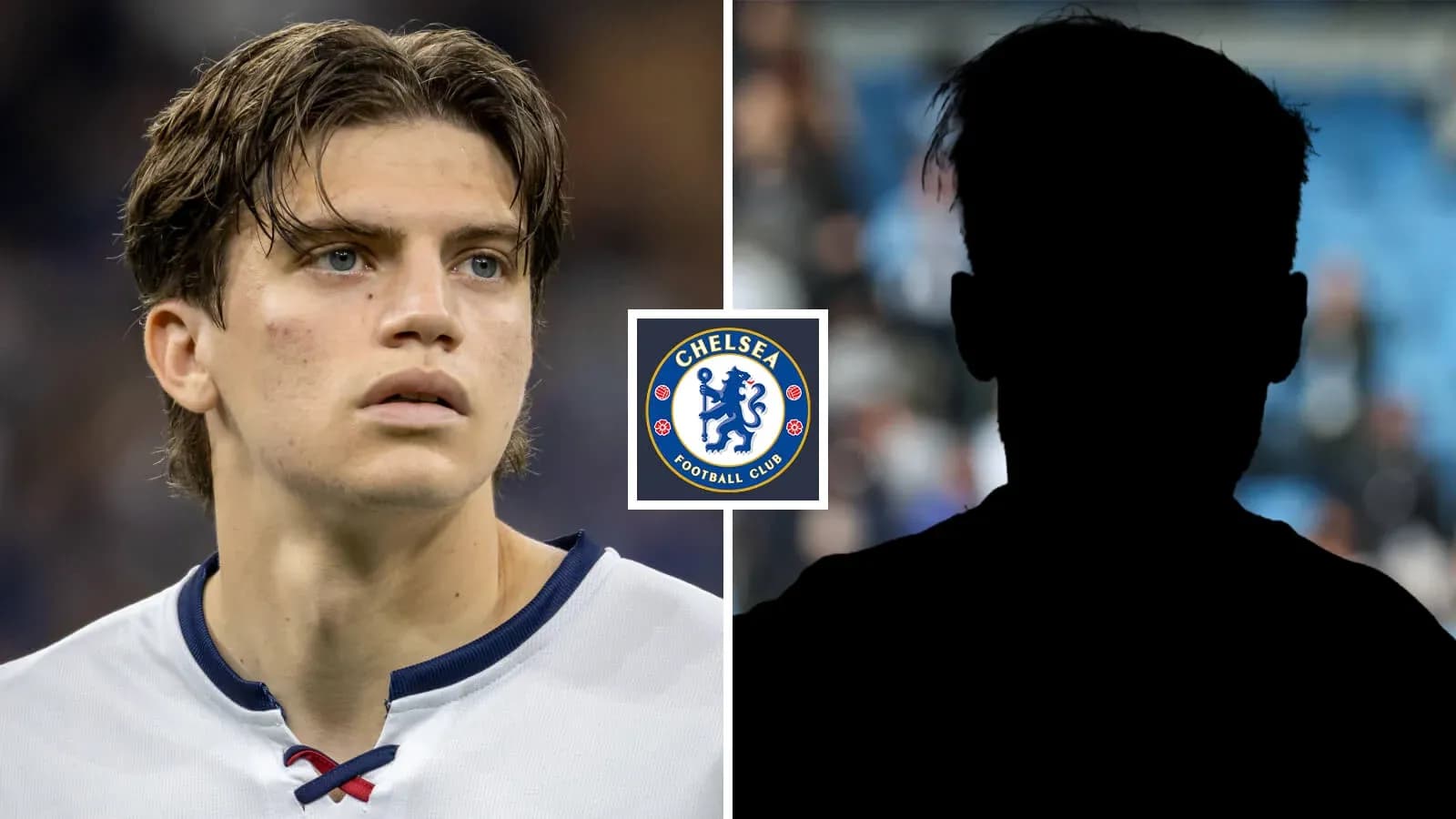 Player from Chelsea with a shadowed figure beside