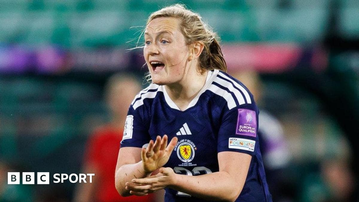 Player gesturing during UEFA women's qualifier match