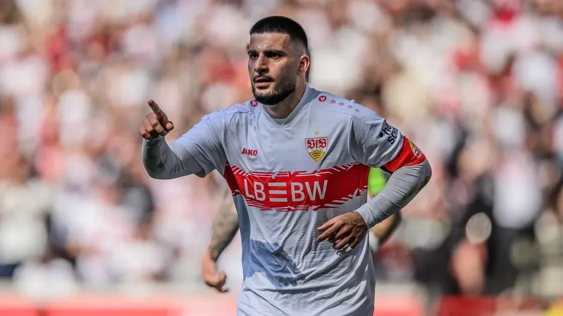 Player celebrating and pointing during match