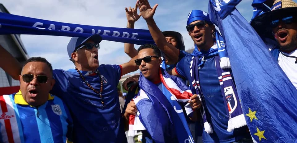 Cape Verde fans celebrating before the match