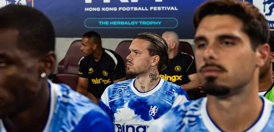 Players seated on bench during Hong Kong Football Festival