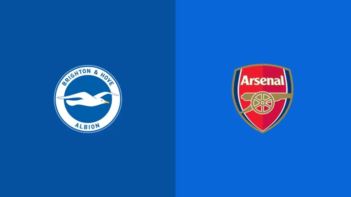 Logos of Brighton & Hove Albion and Arsenal