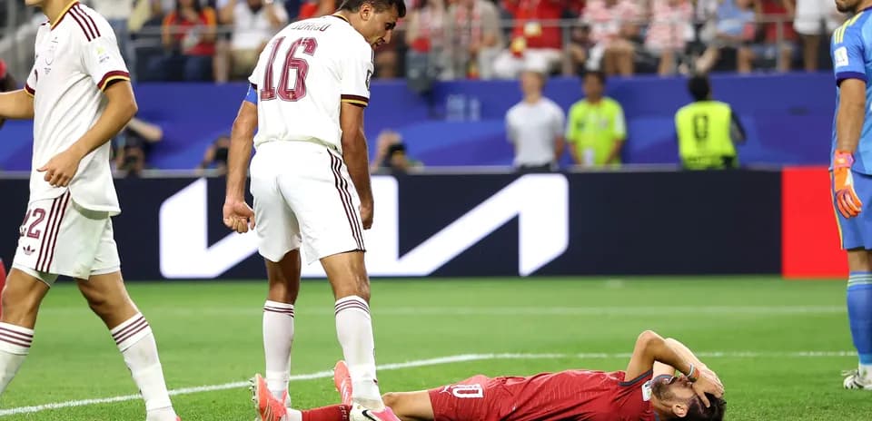 Player lying on the ground during a match