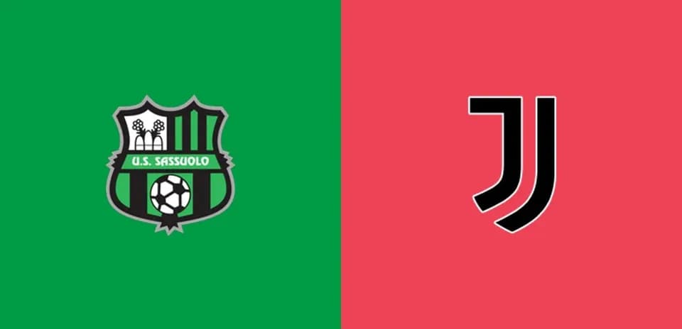Logos of U.S. Sassuolo and Juventus teams