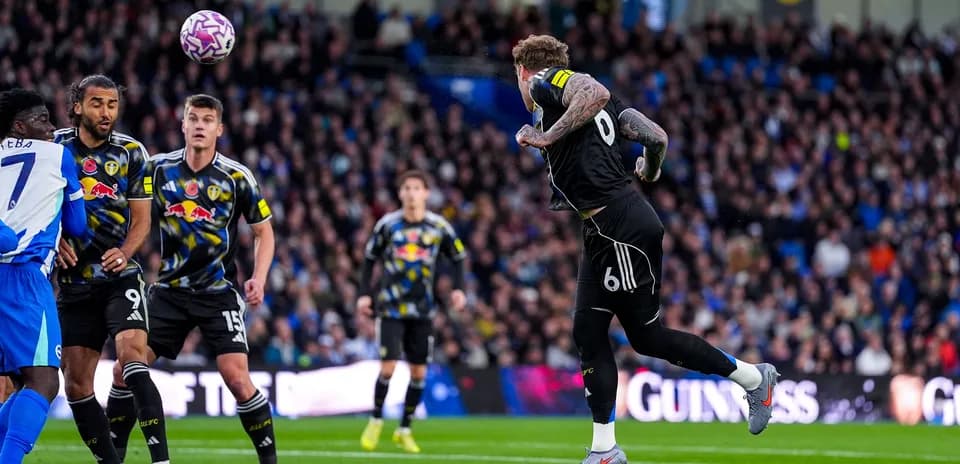 Leeds goalkeeper catching the ball during match