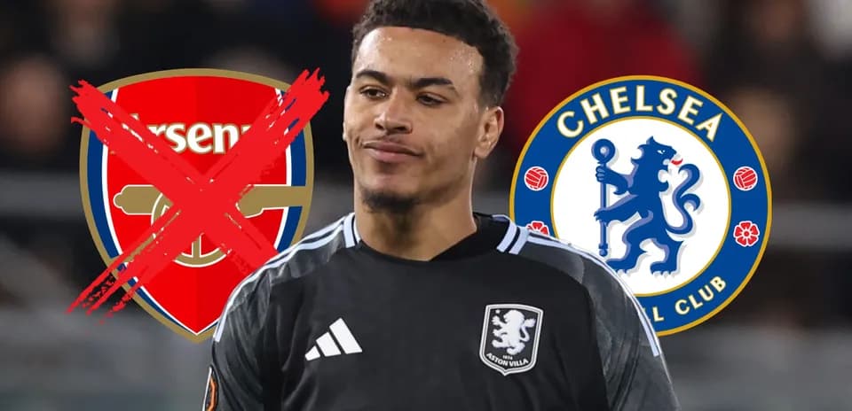 Goalkeeper with Arsenal and Chelsea logos behind