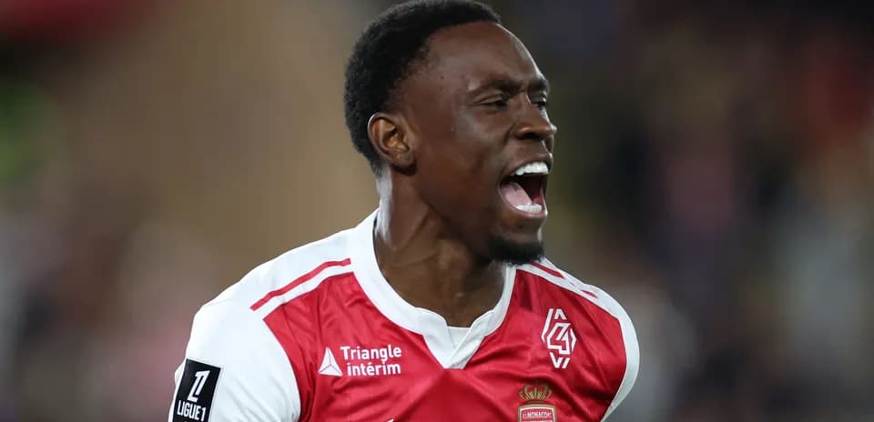 Player celebrating after scoring a goal for Monaco