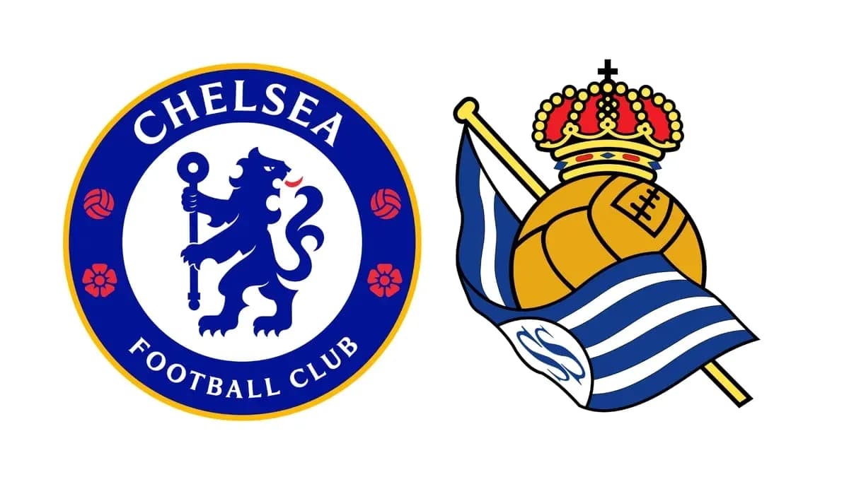 Logos of Chelsea FC and Real Sociedad