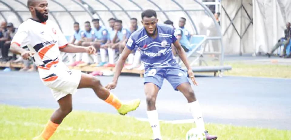 Players competing during Rivers United match