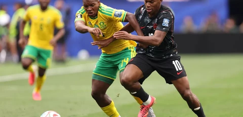Players competing for the ball during a match