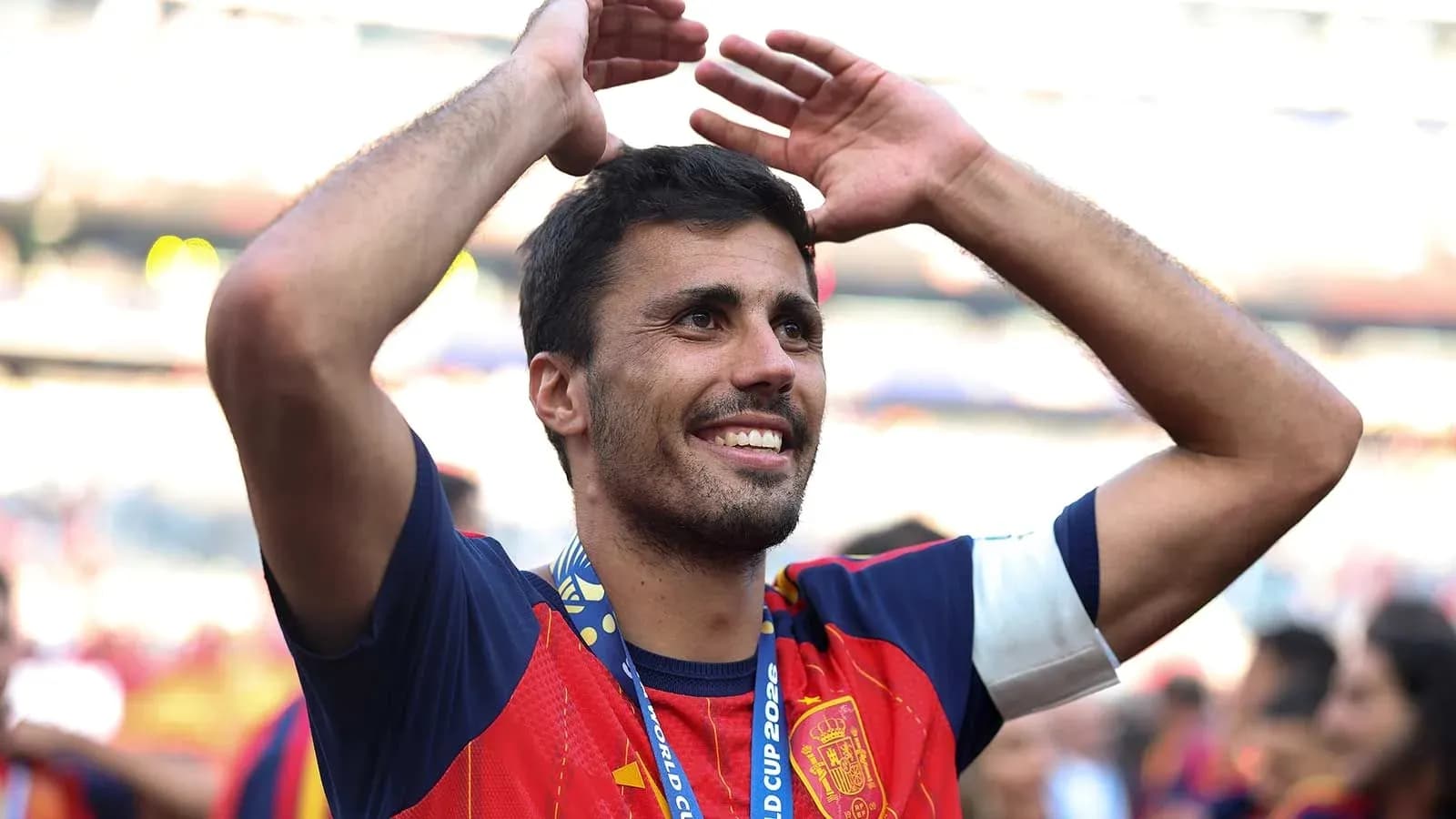 Player celebrating after winning the World Cup