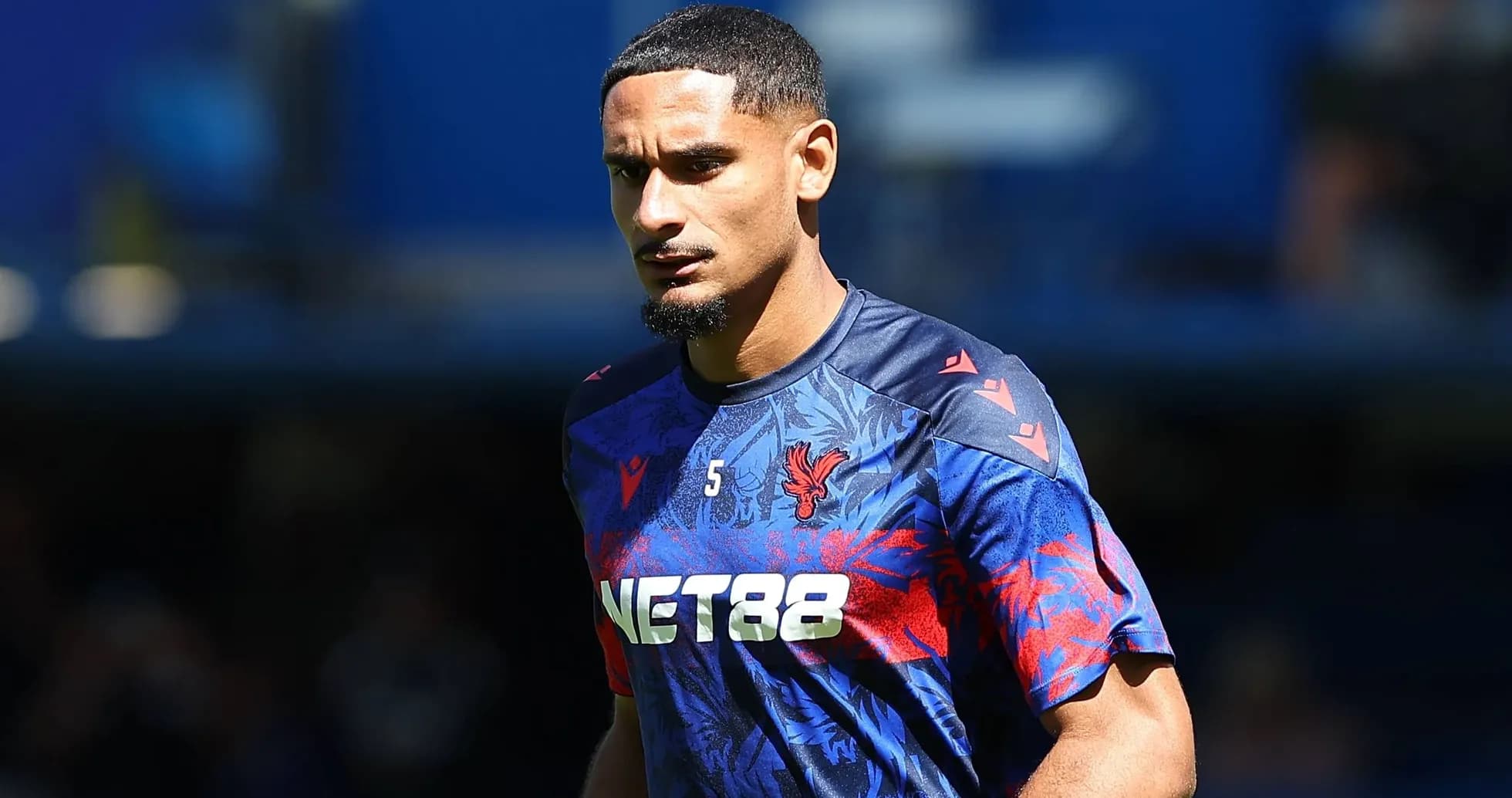 Player wearing Crystal Palace training kit on pitch