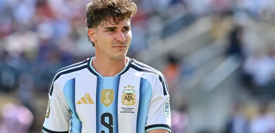Player wearing Argentina jersey during match