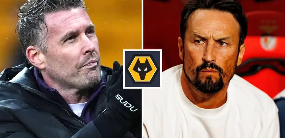 Two football managers with focused expressions