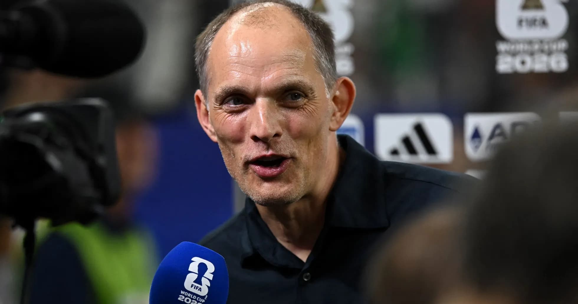 Coach speaking at FIFA World Cup 2026 press area