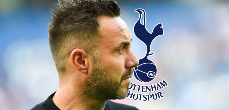 Profile of a man beside Tottenham Hotspur logo