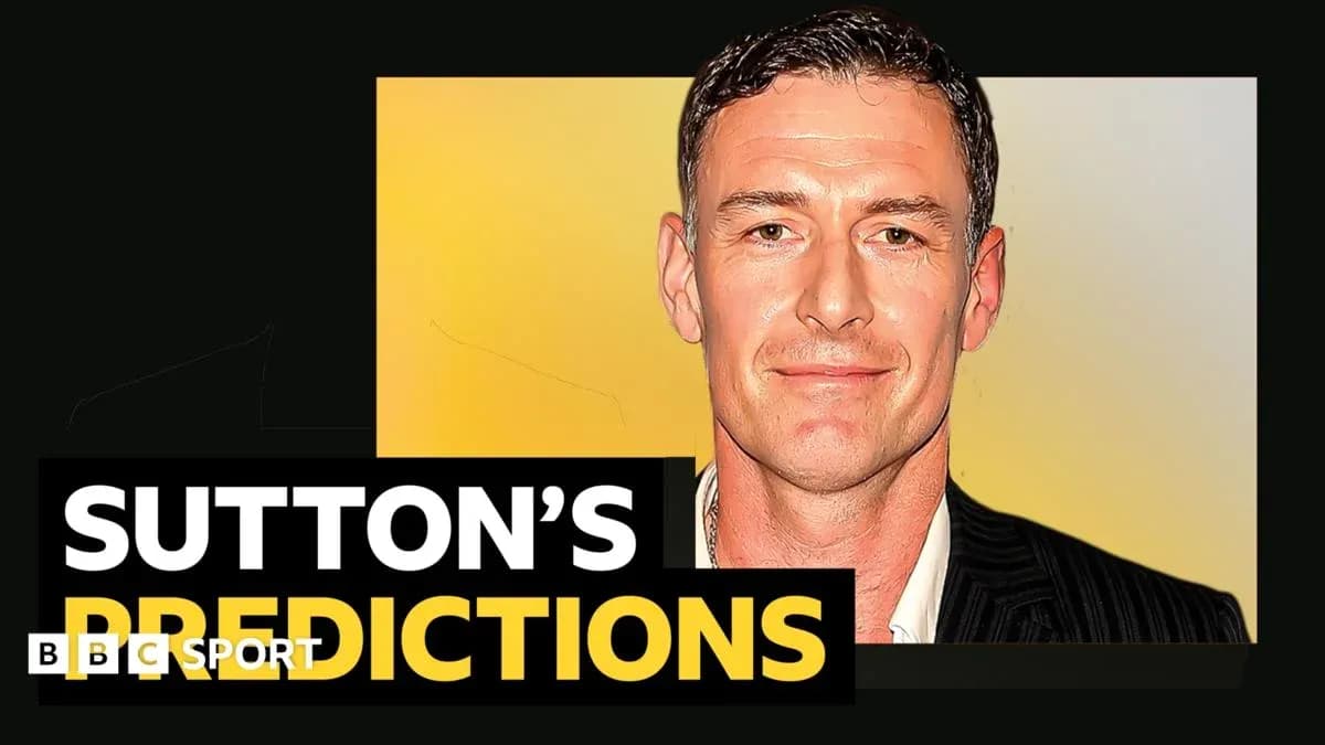 Sutton's Predictions graphic with a person's portrait