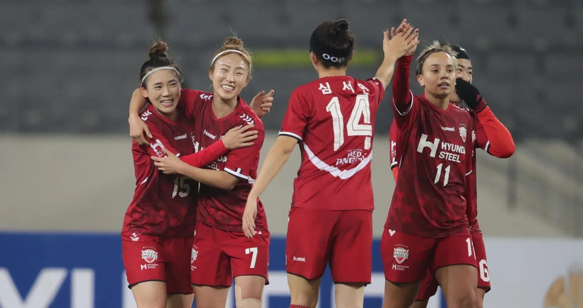 Incheon Red Angels celebrating a goal