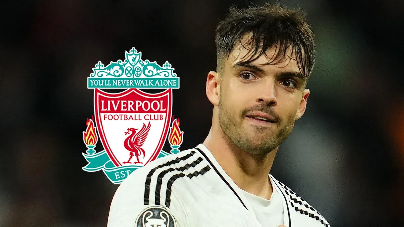 Player with Liverpool FC logo in background