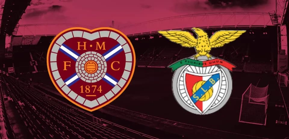 Hearts and Benfica logos for Europa League match