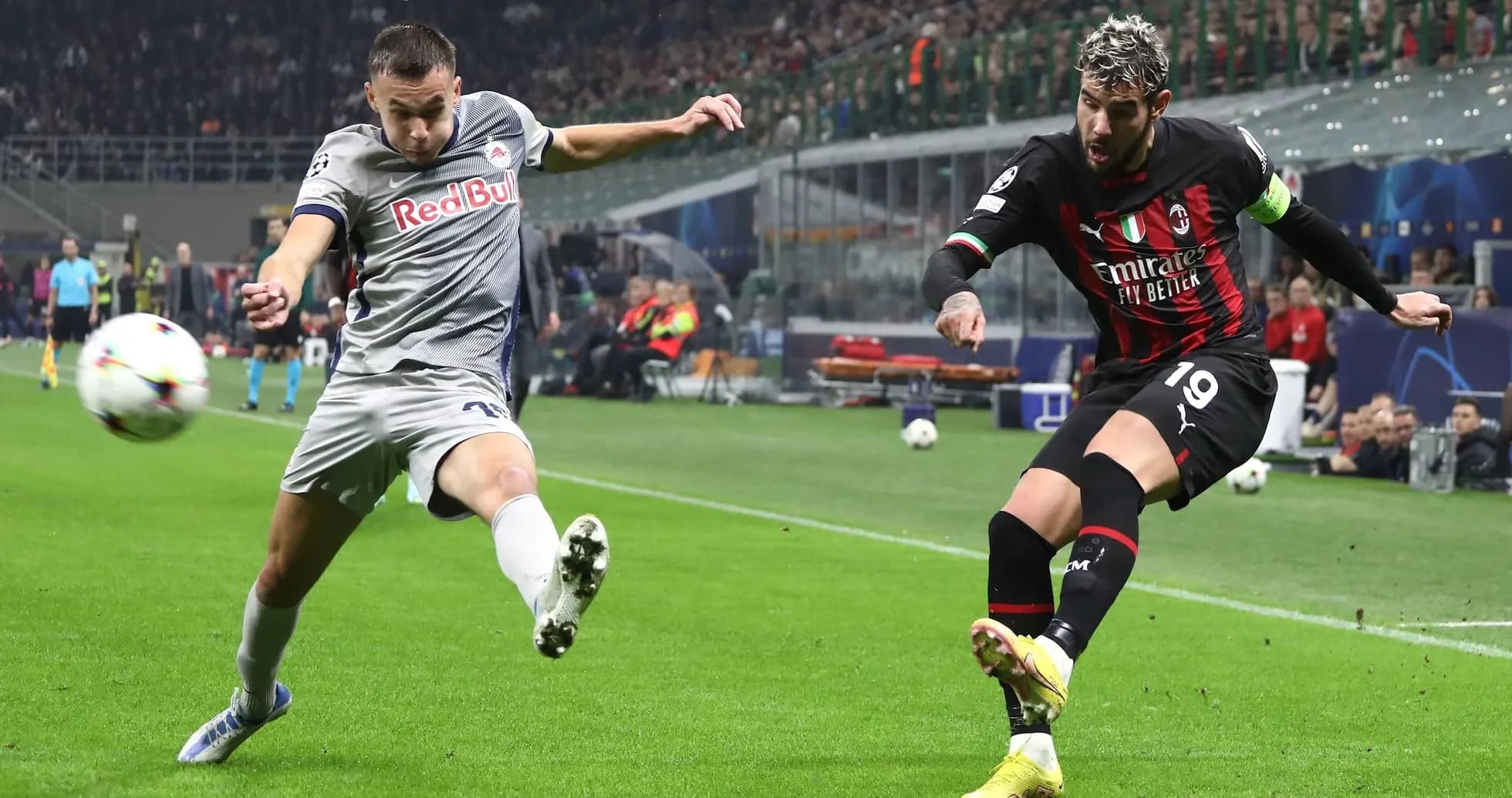 Player kicking the ball during Europa League match