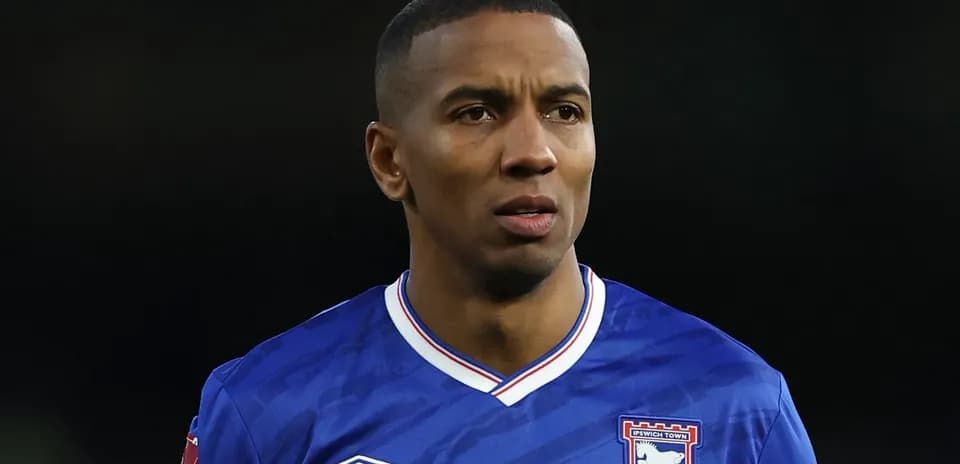 Player wearing Ipswich Town jersey during match