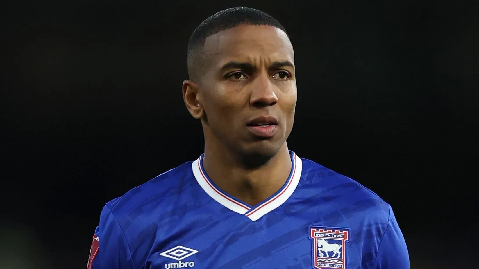 Player wearing Ipswich Town jersey during match