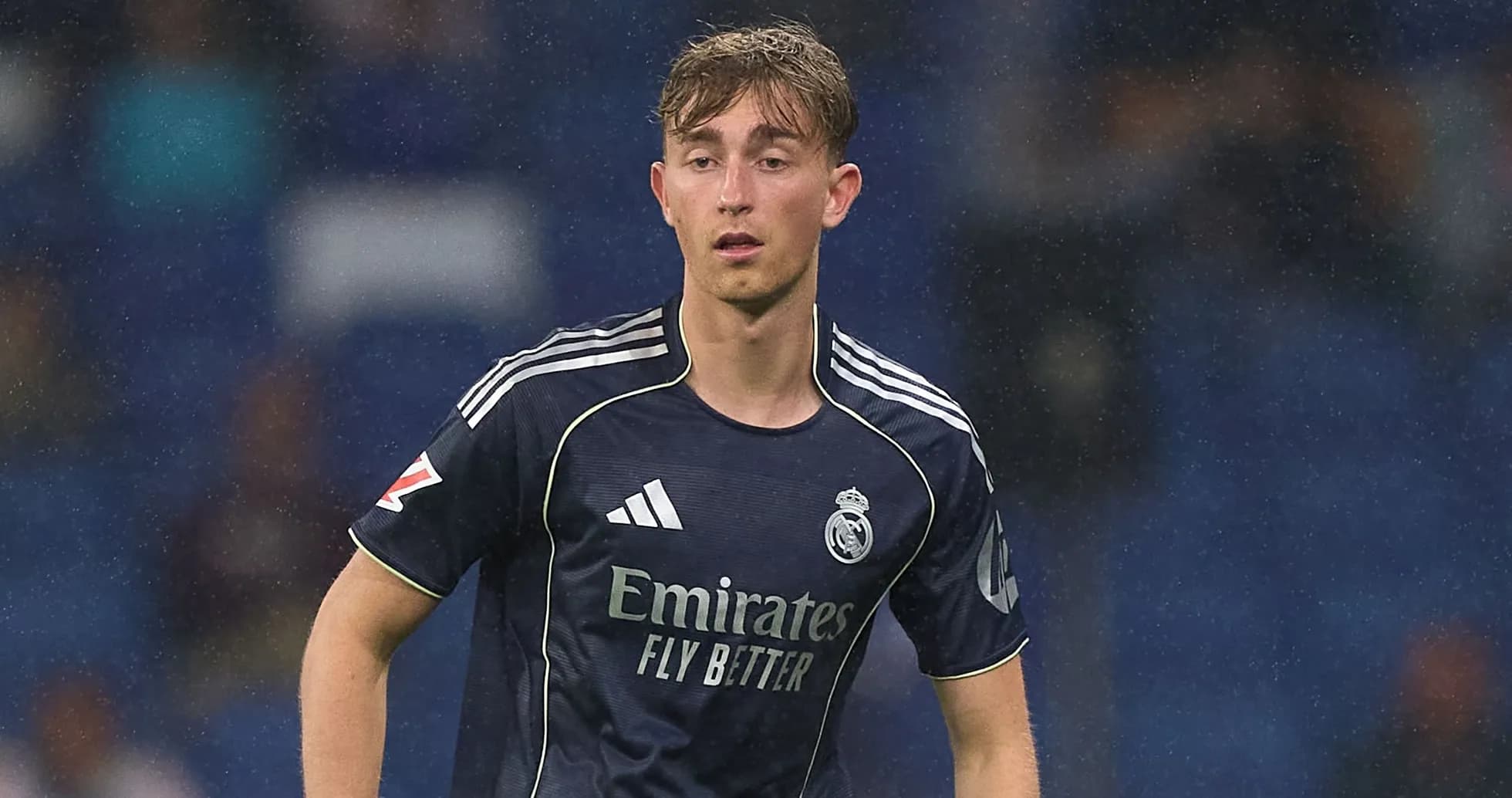 Player in Real Madrid jersey during match action
