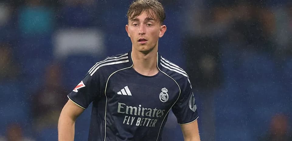Player in Real Madrid jersey during match action
