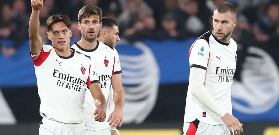 AC Milan players celebrating during a match