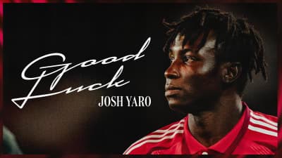 Josh Yaro in red jersey with text 'Good Luck'