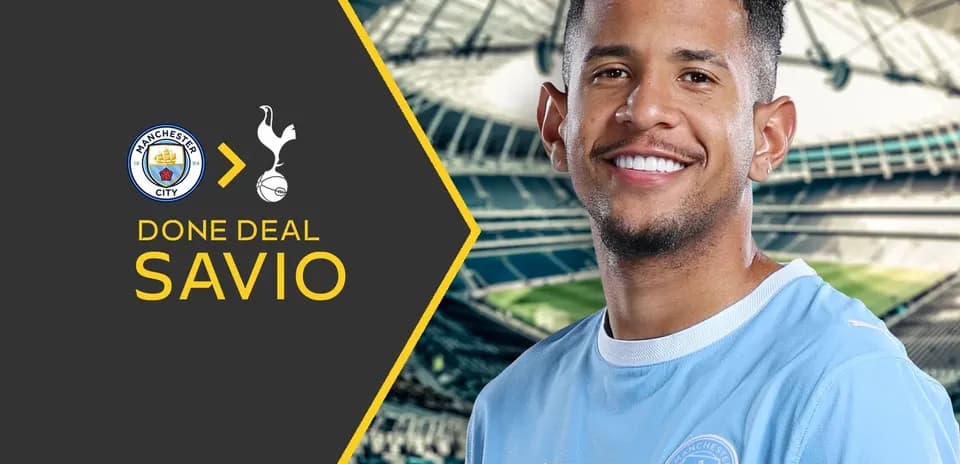 Savio announces transfer from Manchester City to Tottenham