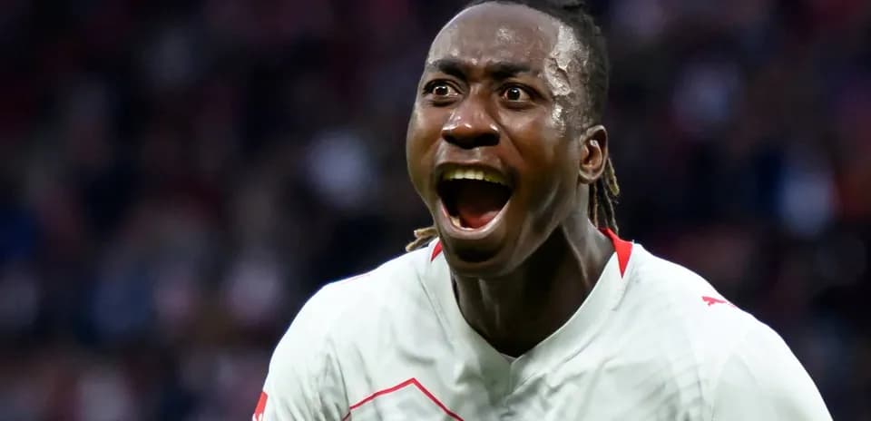 Player celebrating a goal with excitement