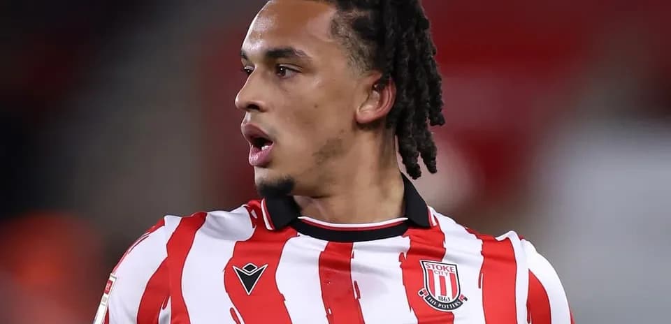 Stoke City player on the field during match