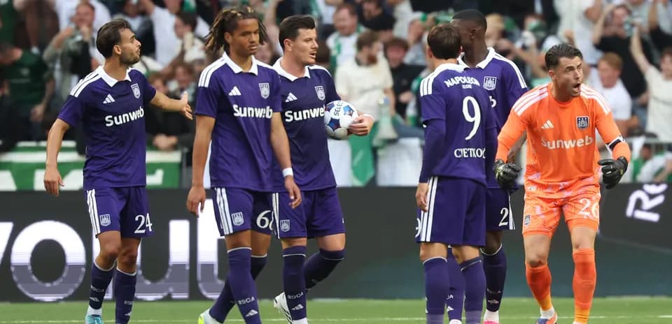 Anderlecht players celebrating during a match