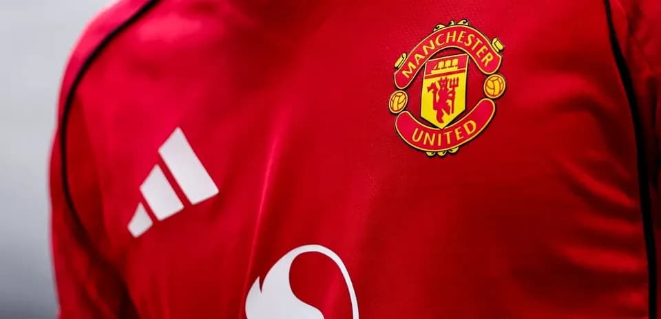 Close-up of Manchester United jersey logo