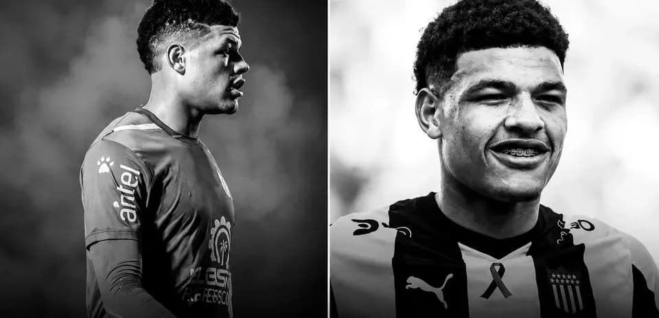 Bruno Betancor in two different football poses