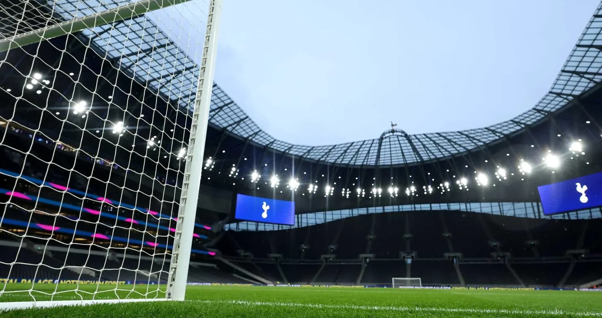 View of Tottenham Hotspur Stadium from goalpost