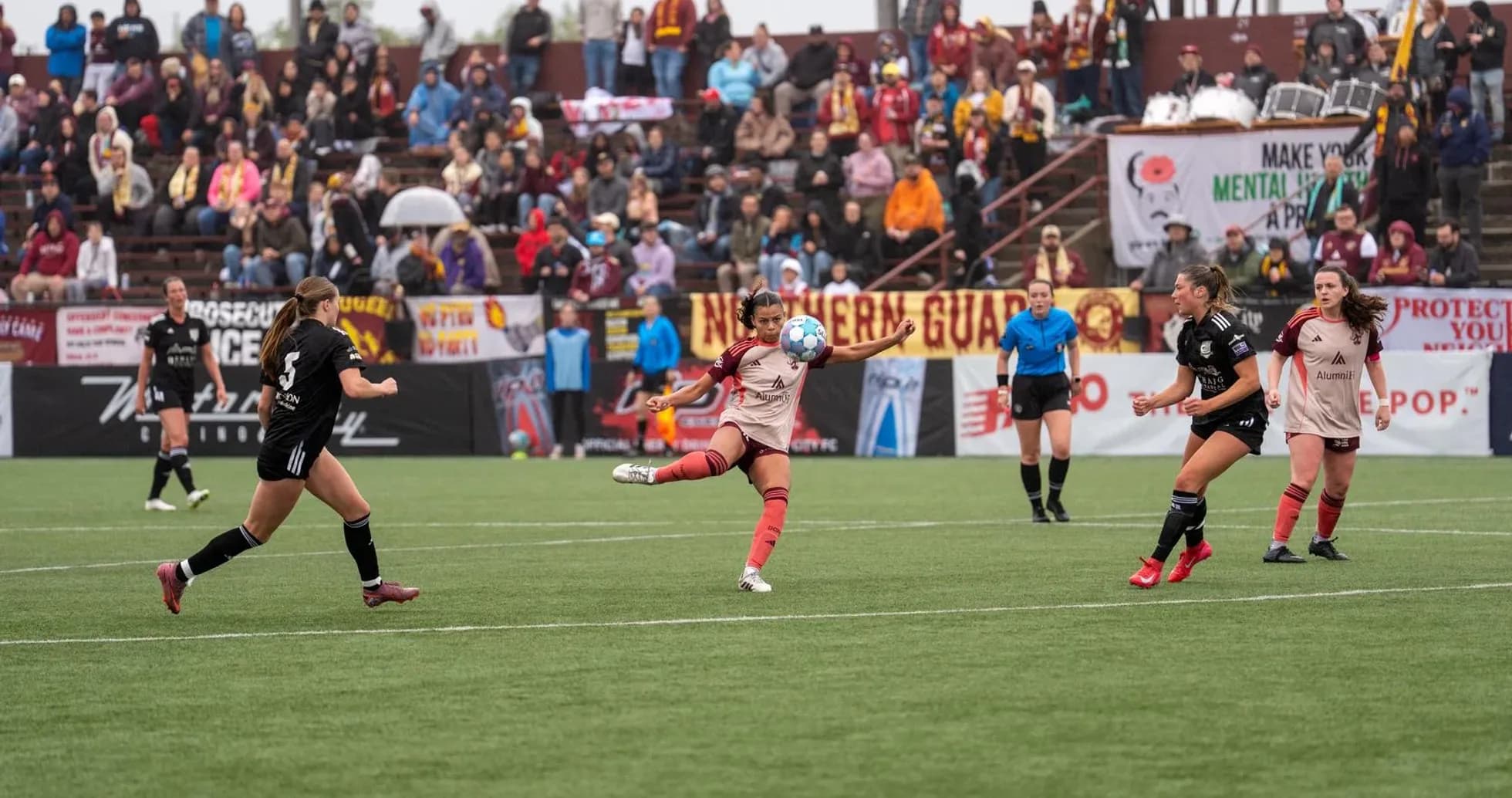 Players competing during Detroit City vs Lexington match