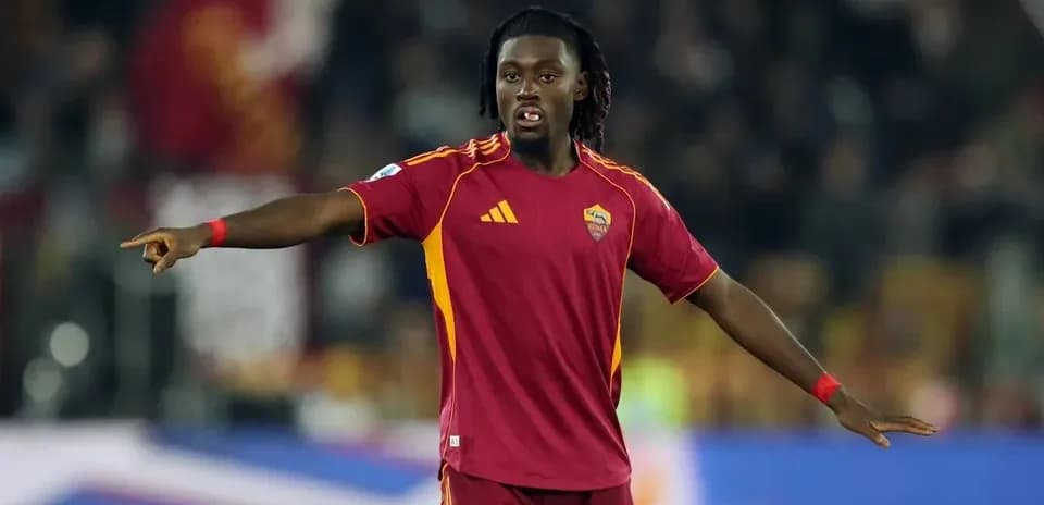 Player gesturing during a match for AS Roma