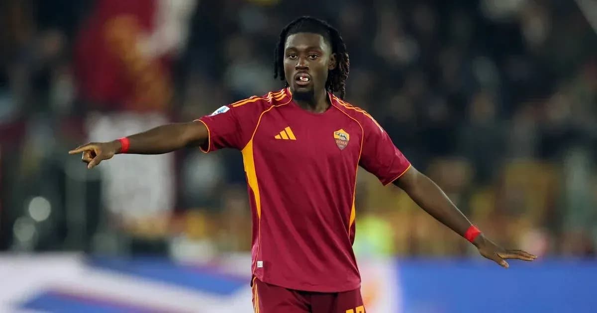 Player gesturing during a match for AS Roma
