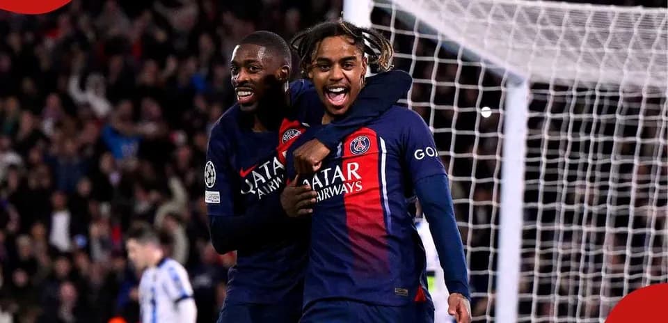 PSG players celebrating a goal on the field