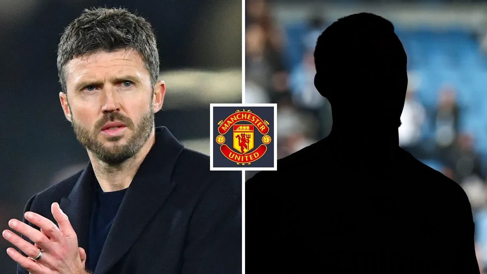 Michael Carrick and silhouette of a player with logos