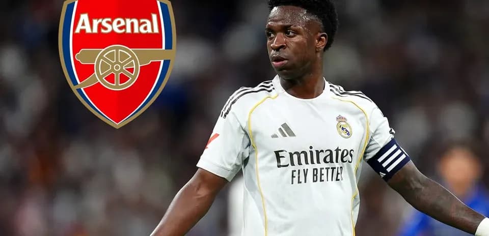Player in Real Madrid kit with Arsenal logo