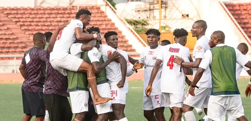 Players celebrating during Kun Khalifat FC match