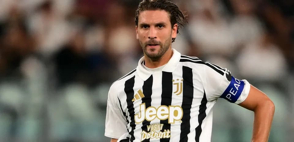 Juventus player during a match wearing captain's armband
