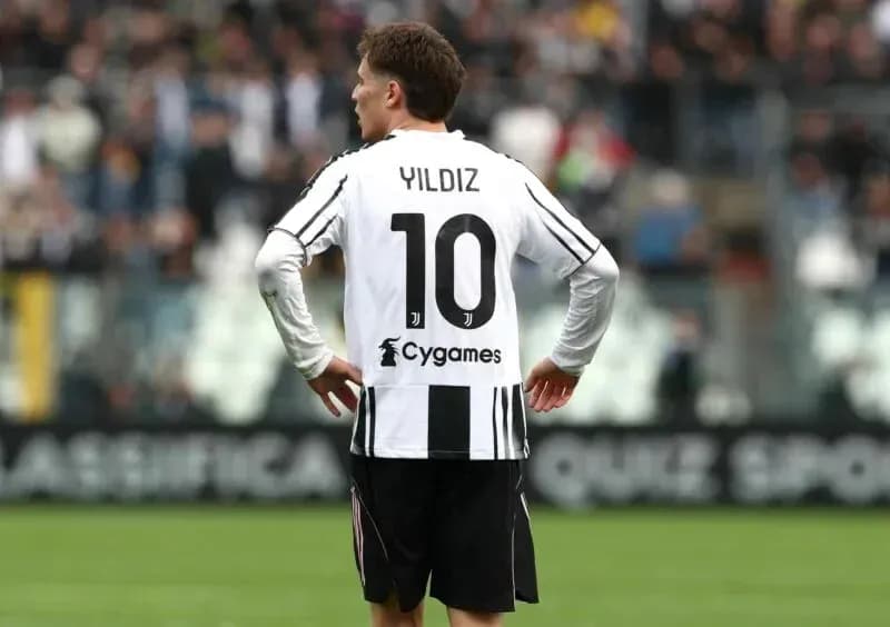 Player Yildiz wearing jersey number 10 during match