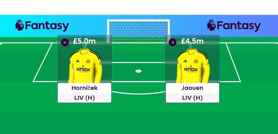 Two fantasy football players with prices and teams
